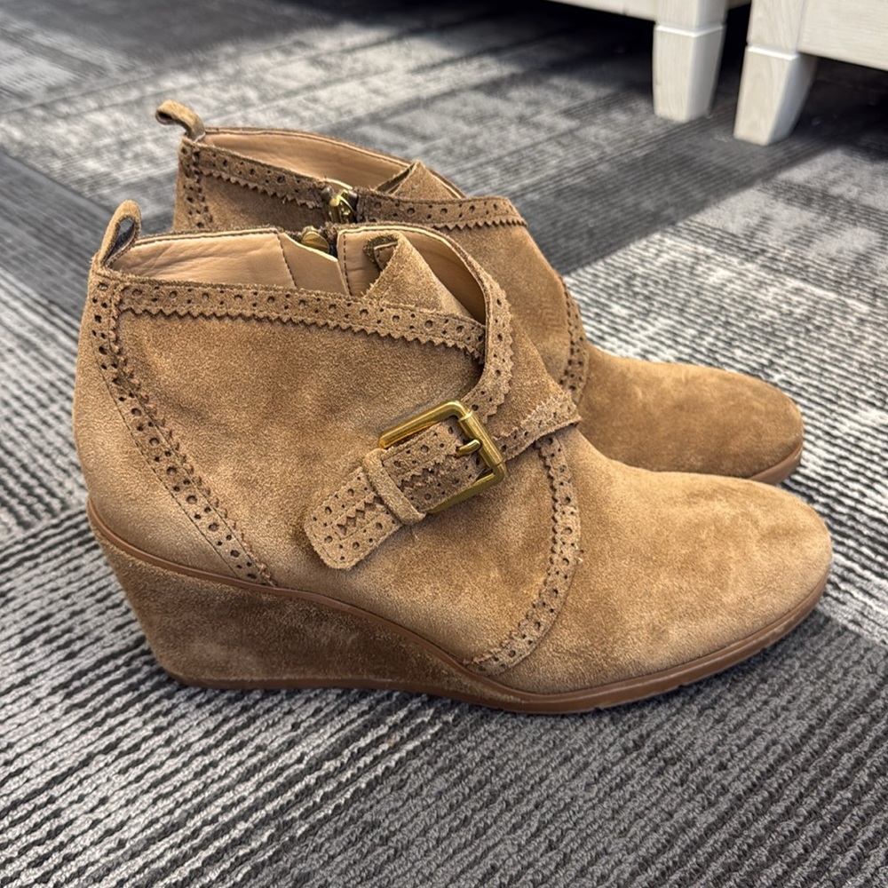 Franco Sarto Wedge Booties Suede Women size 11 - Picture 3 of 6